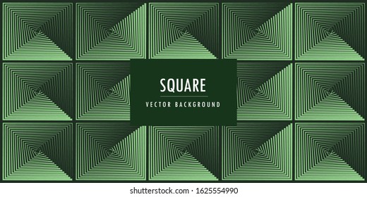 Square Green geometrical abstract background