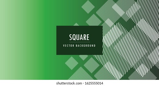 Square Green geometrical abstract background