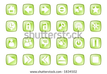 Square green multi-media icons