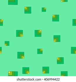 Square green seamless pattern. Fashion graphic background design. Modern stylish abstract texture. Colorful template for prints, textiles, wrapping, wallpaper, website etc. VECTOR illustration