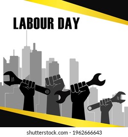 Square greeting card of social media post Illustration Vector Design Of World Labour day 1 May 
