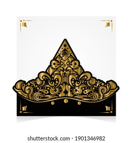 Vector de diseño de batik de plantilla de tarjeta de saludo cuadrado