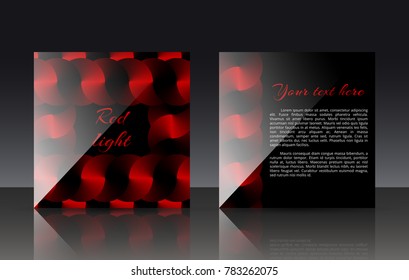 Square greeting card template with a red conical gradient for festive decoration on black backdrop