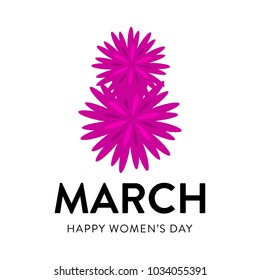 Square greeting cart for Women's Day. Beautiful gift for woman. Vector modern illustration