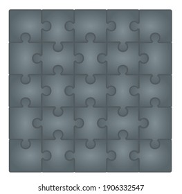 Square grey blank puzzle template. vector