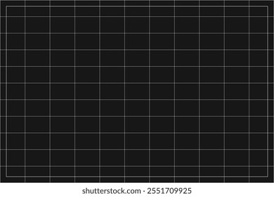 Square grid background with empty space on dark gray backdrop. Design of square graph paper, school math sheet, grid paper sheet, notebook pattern, architectural graph paper.