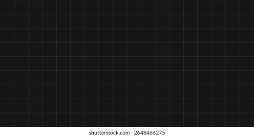 Square grid background with empty space on dark gray backdrop. Design of square graph paper, school math sheet, grid paper sheet, notebook pattern, architectural graph paper.