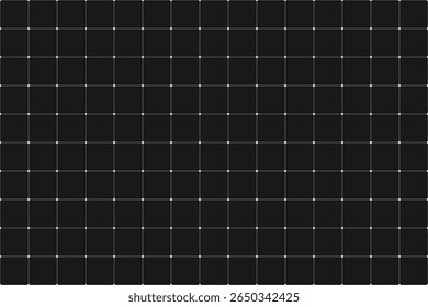 Square grid background with lines and dots with empty space on dark background. Vector