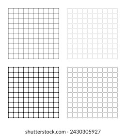 Square grid checkered set icon grey black color vector illustration image solid fill outline contour line thin flat style