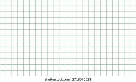 Square grid graph green line on transparent background. 