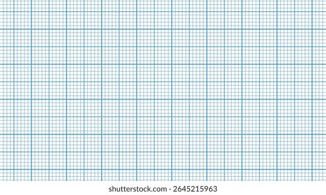 Square grid of graph paper. Abstract checkered background. Geometric pattern for school, technical engineering lines scale measurement. Lined notebook form on white background.