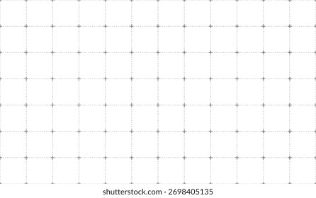 Quadratisches Raster aus Graphpapier. Abstrakter, karierter Hintergrund. Geometrisches Muster für Schule, technische Linien Maßstabsmessung. Gekämmtes Notizbuchformular auf weißem Hintergrund 