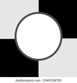 Square grid, gray and black, in the center is a circle.