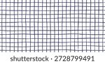Square grid hand drawn seamless pattern. Pencil thin lines. Vector blank notebook sheet. Texture simple background. Doodle geometric bg