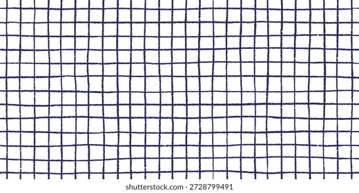 Patrón sin fisuras dibujado a mano de cuadrícula cuadrada. Lápiz de líneas delgadas. Vector hoja de cuaderno en blanco. Textura de fondo simple. Doodle geométrico bg
