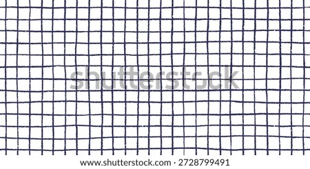 Square grid hand drawn seamless pattern. Pencil thin lines. Vector blank notebook sheet. Texture simple background. Doodle geometric bg