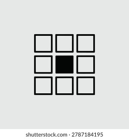 Square grid icon for selection and uniqueness concept with standout selection geometric abstract
