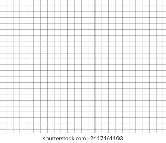 Square grid line background on white background. Notebook Lined Paper . Vector pads paper sheets with lines and squares for memo..