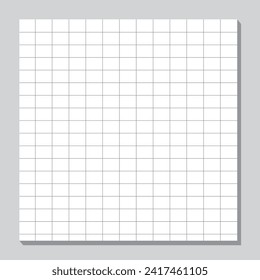 Square grid line background on white background. Notebook Lined Paper . Vector pads paper sheets with lines and squares for memo..