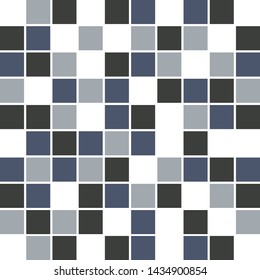 Square grid mosaic tiles lines vector seamless pattern. Colorful Squares mosaic geometric background. Modern triangular shapes grid. Geometric polygon elements graphic design