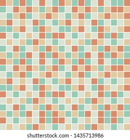Square grid mosaic tiles lines vector seamless pattern. Colorful Squares mosaic geometric background. Modern triangular shapes grid. Geometric polygon elements graphic design 