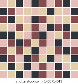 Square grid mosaic tiles lines vector seamless pattern. Colorful Squares mosaic geometric background. Modern triangular shapes grid. Geometric polygon elements graphic design 