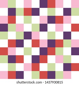 Square grid mosaic tiles lines vector seamless pattern. Colorful Squares mosaic geometric background. Modern triangular shapes grid. Geometric polygon elements graphic design
