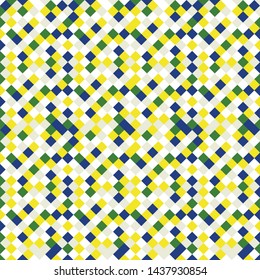 Square grid mosaic tiles lines vector seamless pattern. Colorful Squares mosaic geometric background. Modern triangular shapes grid. Geometric polygon elements graphic design