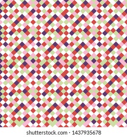 Square grid mosaic tiles lines vector seamless pattern. Colorful Squares mosaic geometric background. Modern triangular shapes grid. Geometric polygon elements graphic design