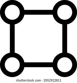 Icono cuadrado de nodos de cuadrícula con estilo plano. Imagen de icono de nodos cuadrados vectoriales aislados, estilo simple.