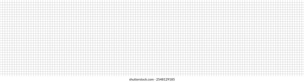 Square grid paper background with notebook lines. White sheet pattern for math and school notepads. Flat vector illustration isolated