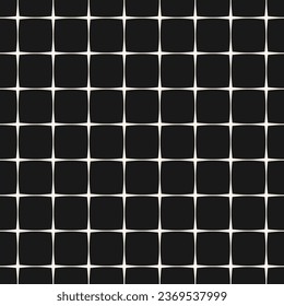 Square grid seamless pattern. Simple black and white geometric texture with crossing lines, square lattice, net, mesh, grill. Stylish abstract criss cross background. Repeat design for decor, print