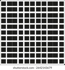Square grid shape. Black white pattern. Optical illusion vector. Geometric minimal icon.