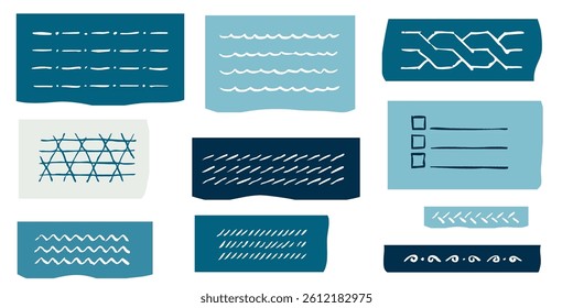 Square grid and striped notepad background with hand drawn lines and pencil texture