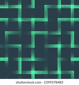 Square Grid Structure Intricate Overlay Lines Seamless Pattern Trend Vector Mint Green Abstract Background. Tangled Structure, Half Tone Textured Graphic Art. Mod Design for Textile, Print, Wallpaper