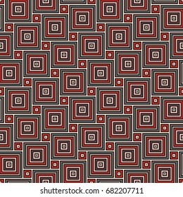 Square grid texture. Pythagorean tiling motif. Seamless surface pattern design with classic ornament. Geometric abstract background. Modern style digital paper, textile print, page fill. Vector art