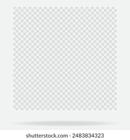 Square grid with transparent background effect for screen with shadow. Checkerboard pattern