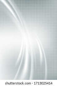 Square grid, waves, highlights. Abstract tech background for presentation or web banner template. Vector illustration for your design.