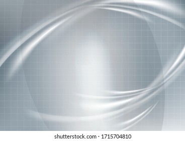 Square grid, waves, highlights. Abstract tech background for presentation or web banner template. Vector illustration for your design.