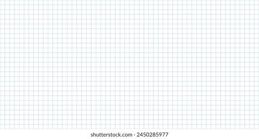 Square grid white paper background, blue checkered paper sheet texture. Notebook page, memo, diary sheet template