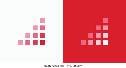 Square growth shape vector logo design with modern, simple, clean and abstract style.