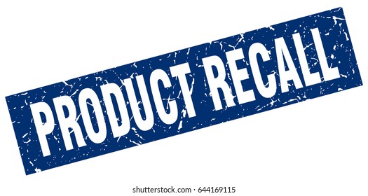 Square Grunge Blue Product Recall Stamp