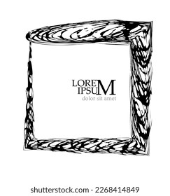 Square grunge brush frame. Vector illustration