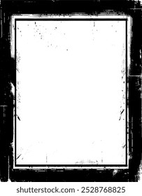 Un marco cuadrado del grunge con la pintura en blanco y negro, marco cuadrado blanco y negro del borde del grunge de Antiguas con un fondo blanco, un marco cuadrado de la foto del vintage, marco del grunge