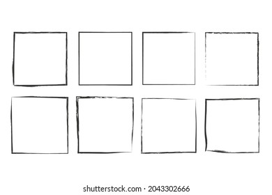 Square grunge frame. Dirty frame. Design element for banner, message, invitation, greeting card.