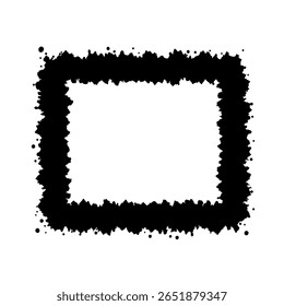 Um quadro grunge quadrado com uma textura angustiada, áspera do traçado do pincel. Uma fronteira abstrata para a arte moderna, cartazes e projetos de design ousados.