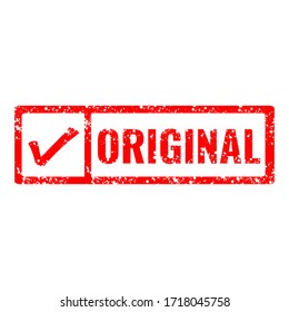 Square grunge red original stamp. 