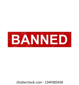 square grunge red resuld - banned - approved rubber stamp icon vector