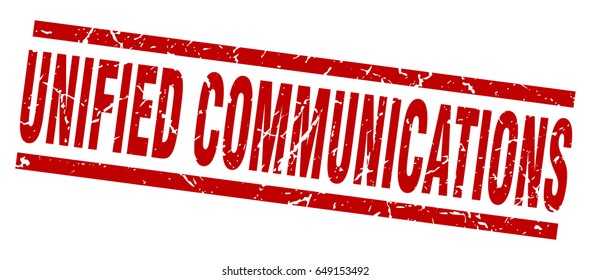 Square Grunge Red Unified Communications Stamp