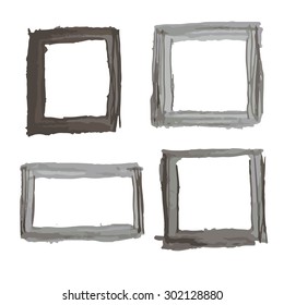 square grunge set frame 4 style old retro for element or decorate vector